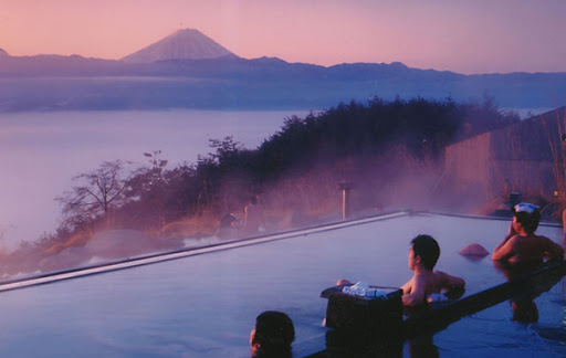 Onsen with fuji views